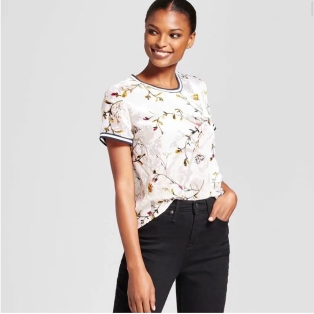 A NEW DAY Floral Burnout Velvet Tee